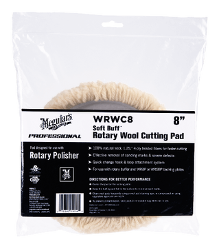 Полірувальний круг вовняний Meguiar's WRWC8 Soft Buff Rotary Wool Pad, 20.3 см